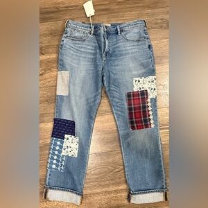 Johnny Was Denim Jeans with Multicolor Patches